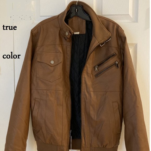 PU Leather Jacket with removable hood for men. NWT. - Picture 3 of 14